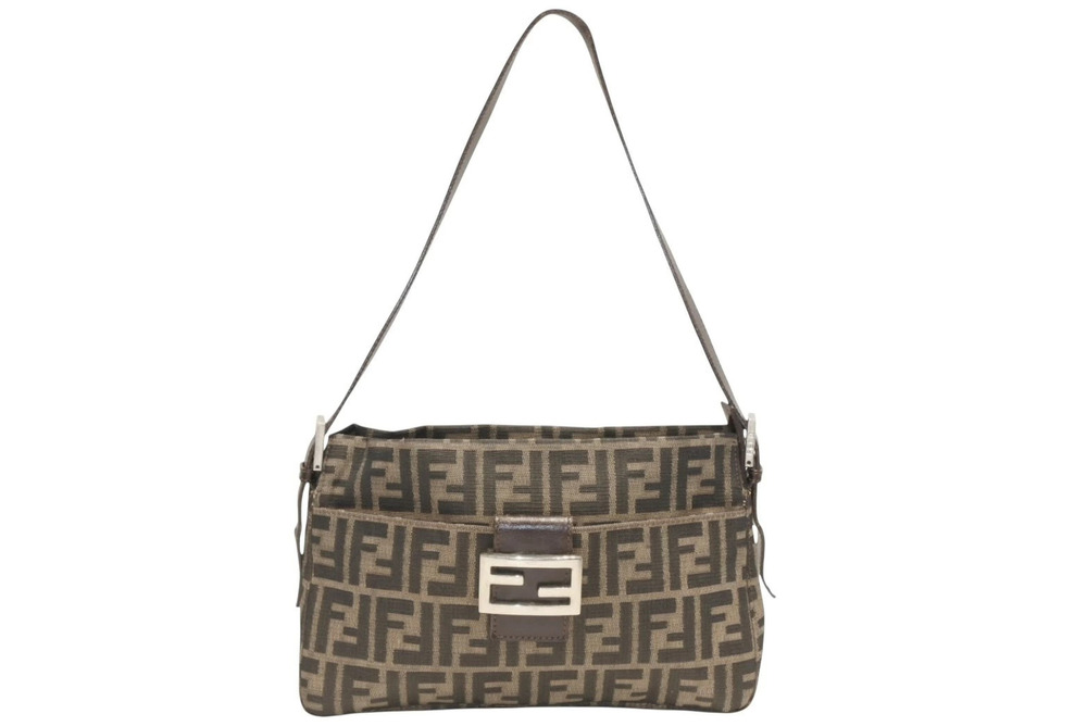 Fendi Zucca Hobo bag canvas leather brown